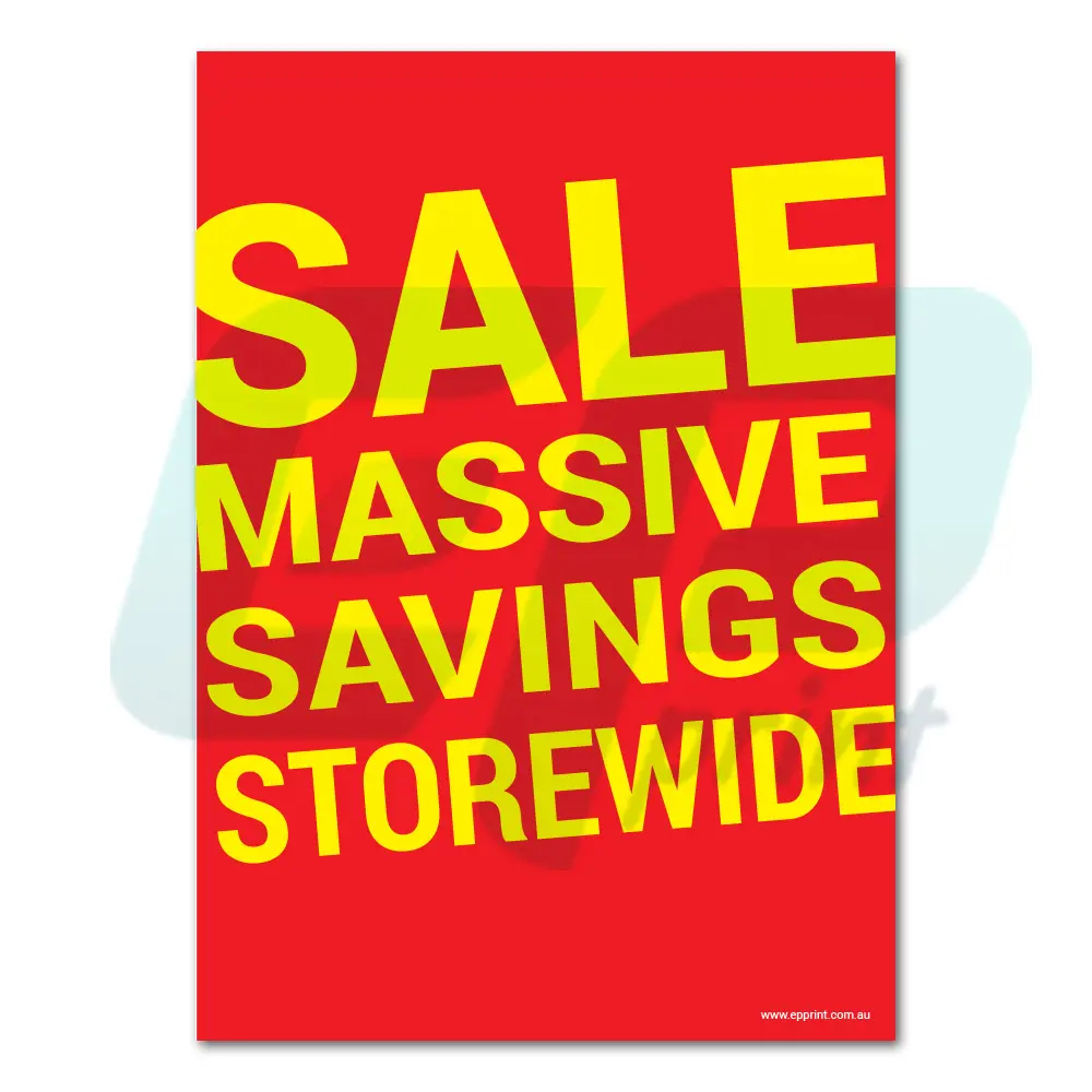 Sale Massive Savings Storewide Posters Yellow